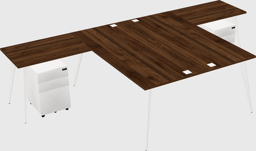 Shared l-shaped office desk system