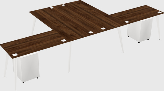 Shared l-shaped office desk system