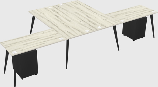 Shared l-shaped office desk system