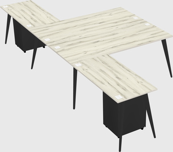 Shared l-shaped office desk system