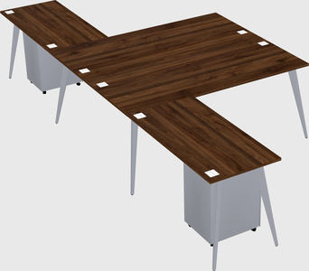 Shared l-shaped office desk system