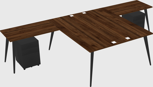 Shared l-shaped office desk system