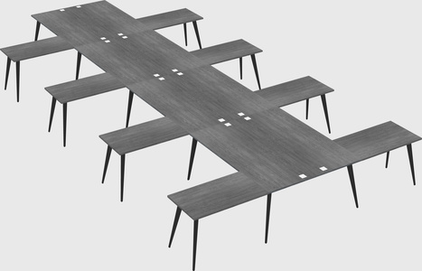 Shared l-shaped office desk system