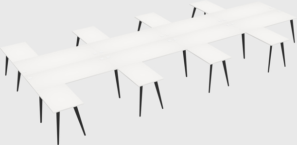 Shared l-shaped office desk system