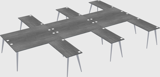 Shared l-shaped office desk system