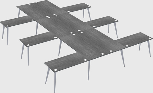Shared l-shaped office desk system