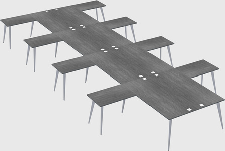 Shared l-shaped office desk system