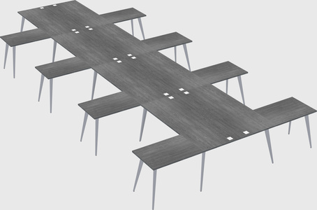 Shared l-shaped office desk system