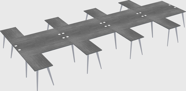 Shared l-shaped office desk system