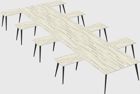 Shared l-shaped office desk system
