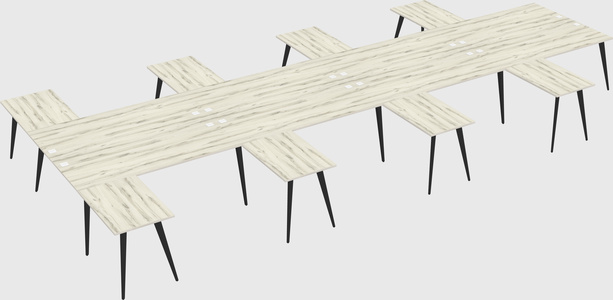 Shared l-shaped office desk system