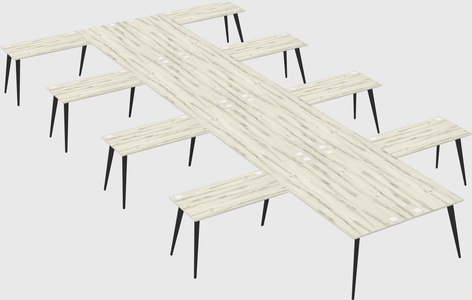 Shared l-shaped office desk system