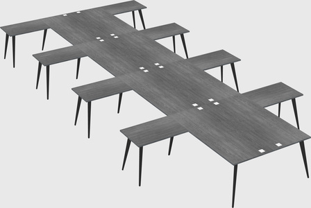 Shared l-shaped office desk system
