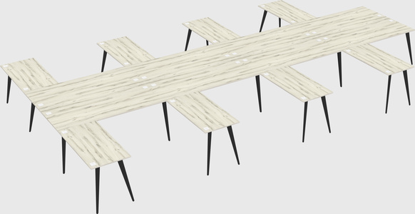 Shared l-shaped office desk system
