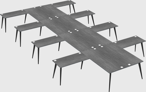 Shared l-shaped office desk system