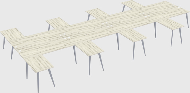 Shared l-shaped office desk system