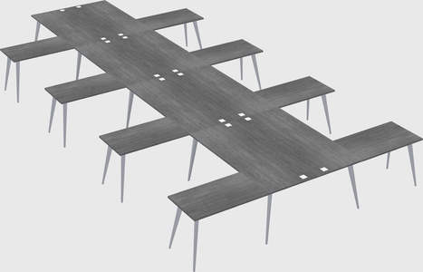 Shared l-shaped office desk system