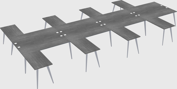 Shared l-shaped office desk system