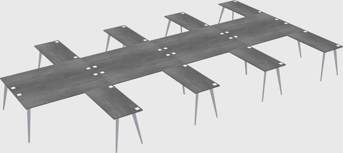 Shared l-shaped office desk system