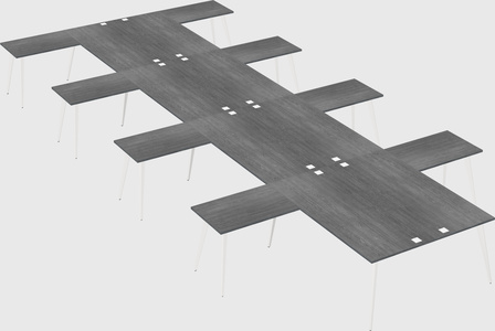 Shared l-shaped office desk system