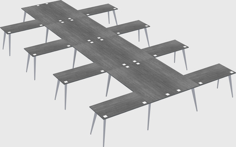 Shared l-shaped office desk system