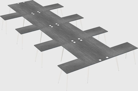 Shared l-shaped office desk system