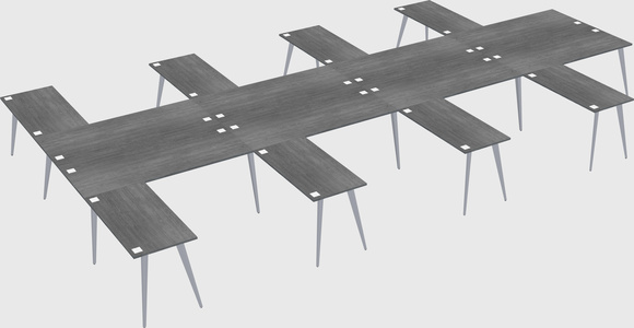 Shared l-shaped office desk system