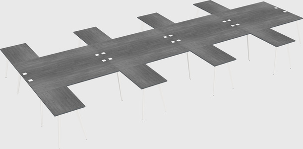 Shared l-shaped office desk system