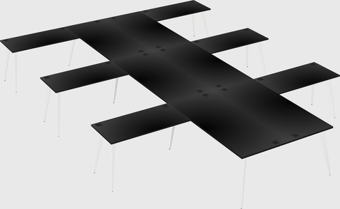 Shared l-shaped office desk system