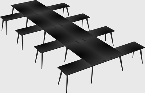 Shared l-shaped office desk system