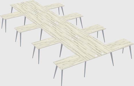 Shared l-shaped office desk system