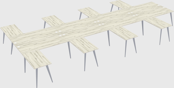 Shared l-shaped office desk system