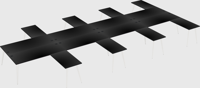 Shared l-shaped office desk system