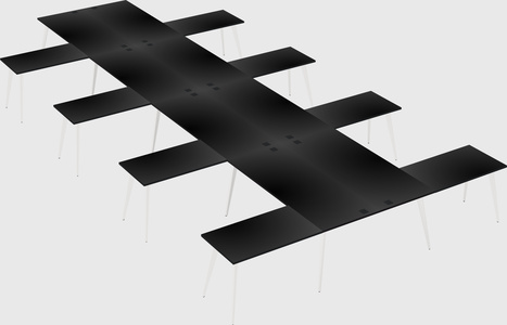 Shared l-shaped office desk system