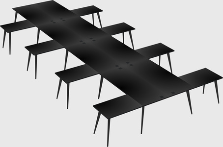 Shared l-shaped office desk system