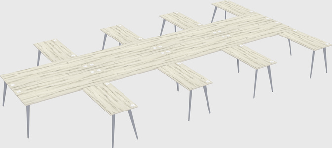 Shared l-shaped office desk system