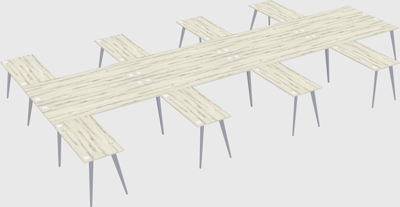 Shared l-shaped office desk system