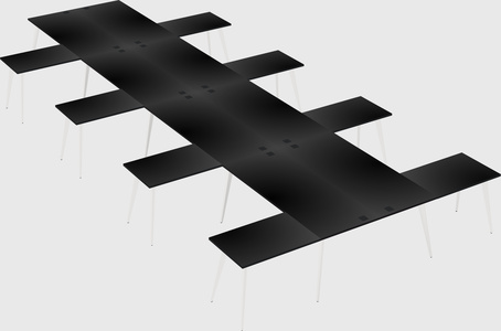 Shared l-shaped office desk system