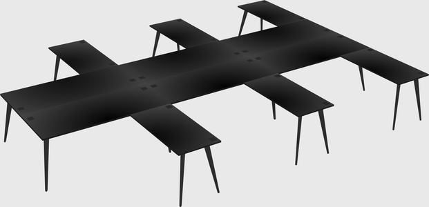 Shared l-shaped office desk system