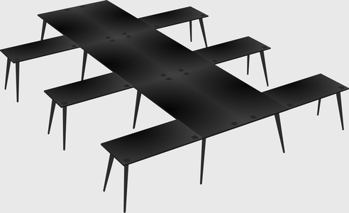 Shared l-shaped office desk system