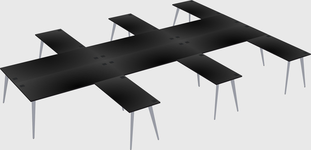 Shared l-shaped office desk system