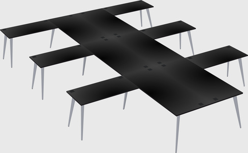 Shared l-shaped office desk system