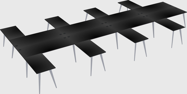 Shared l-shaped office desk system