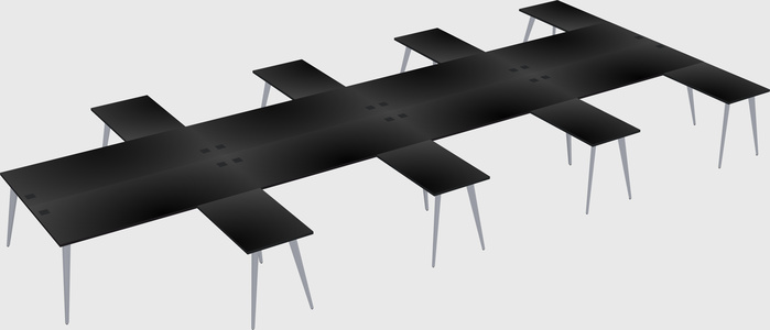 Shared l-shaped office desk system
