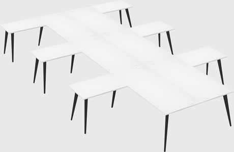 Shared l-shaped office desk system