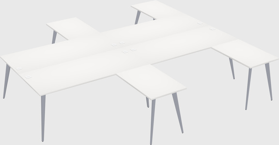 Shared l-shaped office desk system