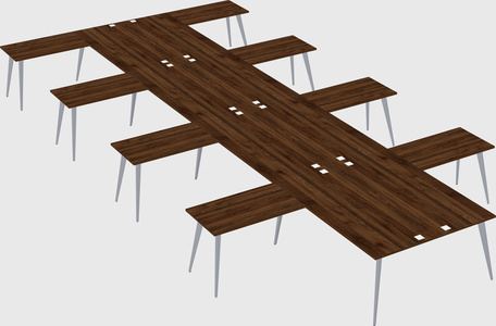 Shared l-shaped office desk system