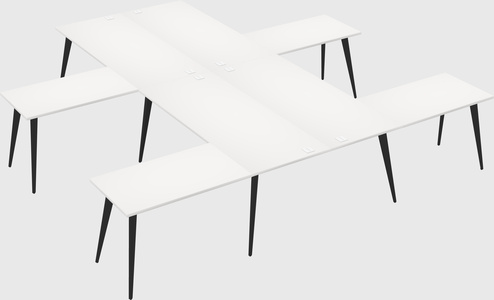 Shared l-shaped office desk system