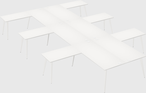Shared l-shaped office desk system