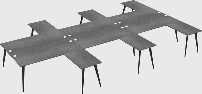Shared l-shaped office desk system
